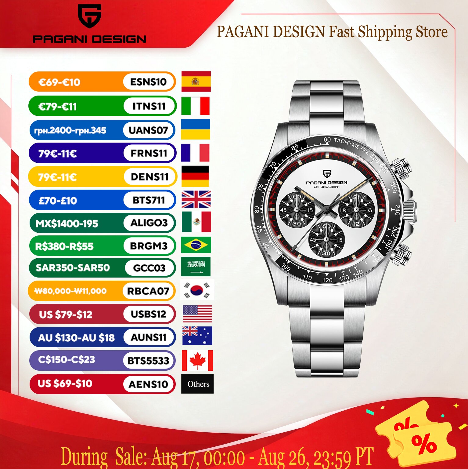 Smartwatch Luxury Watches - PAGANI DESIGN Jam Tangan Pria Mewah