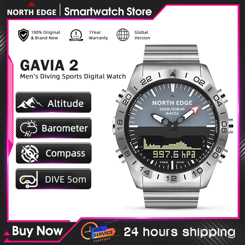 Smartwatch Watches For Mens - NORTH EDGE Jam Tangan Menyelam Pria