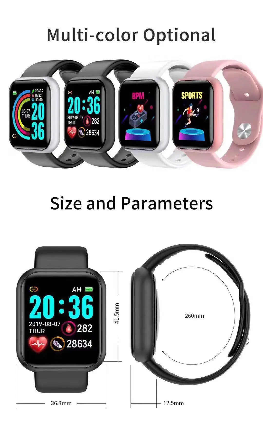 Smartwatch Sports Watches For Men - Jam Tangan Pintar D20 Pro Pria