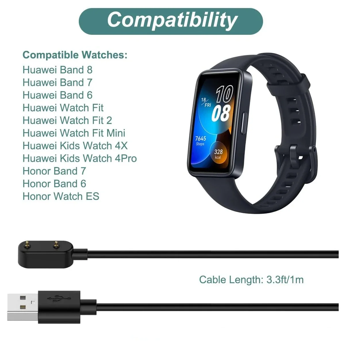 Huawei Smartwatch Watch Fit - Pengganti Pengisi Daya Jam Tangan Pintar