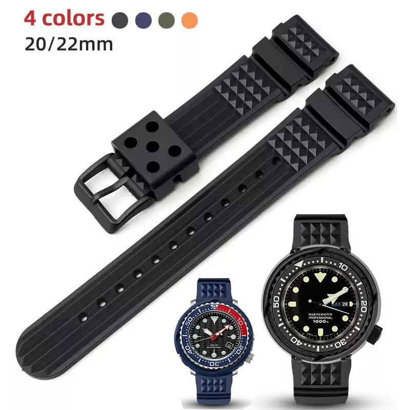 Seiko Watch Prospex - Tali jam tangan wafel karet lembut