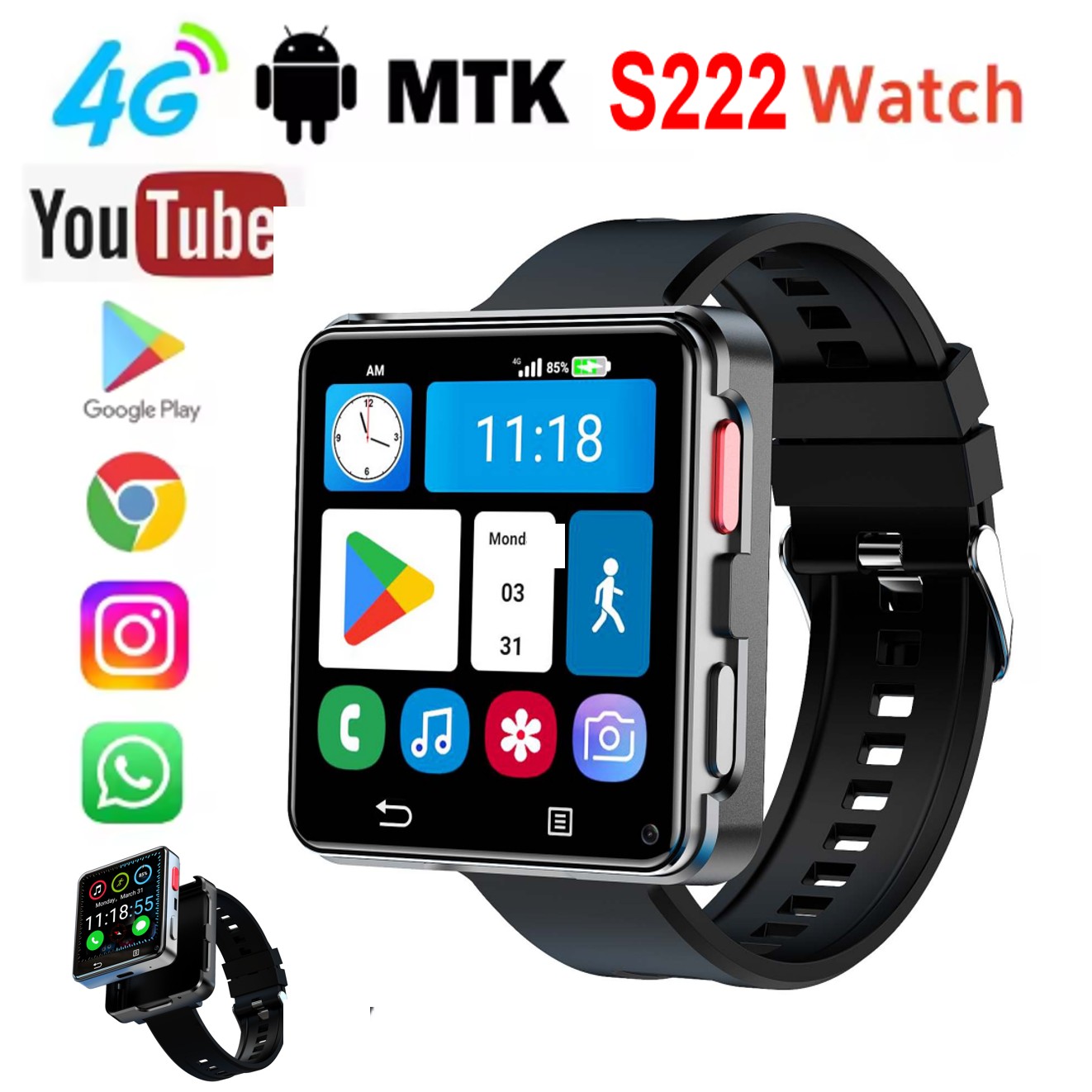 Smartwatch Watches Smart - Jam Tangan Pintar S222 4G Kartu