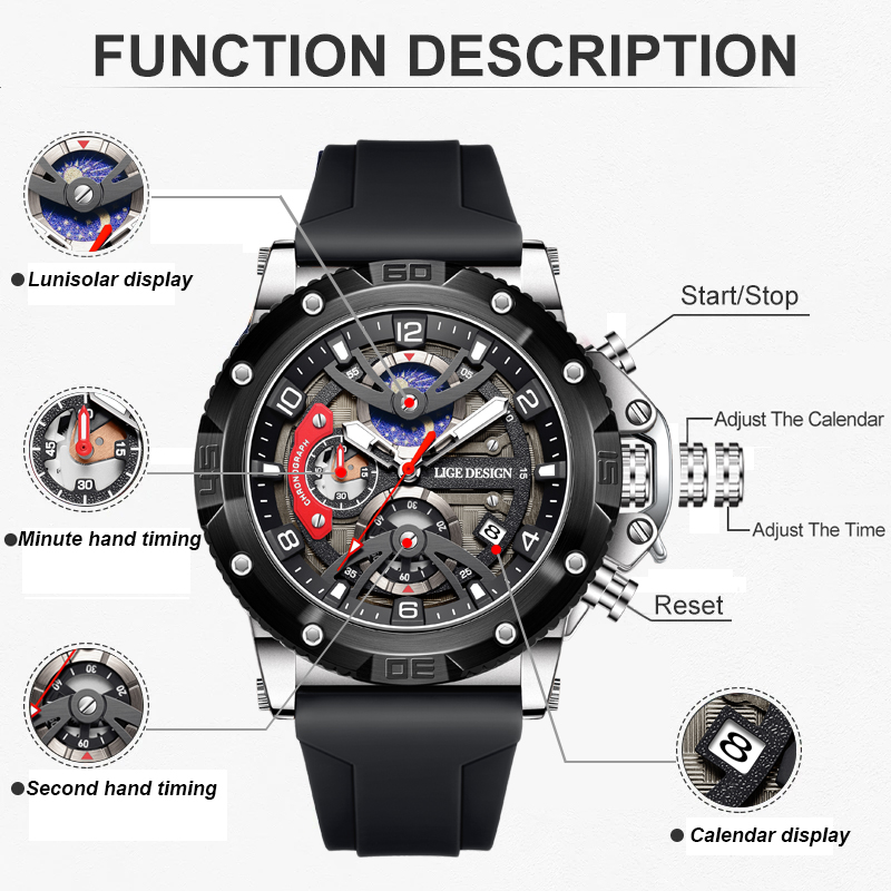 Jam Tangan Pria LIGE Top Brand - Smartwatch Branded Watches For Men ulasan dan harga