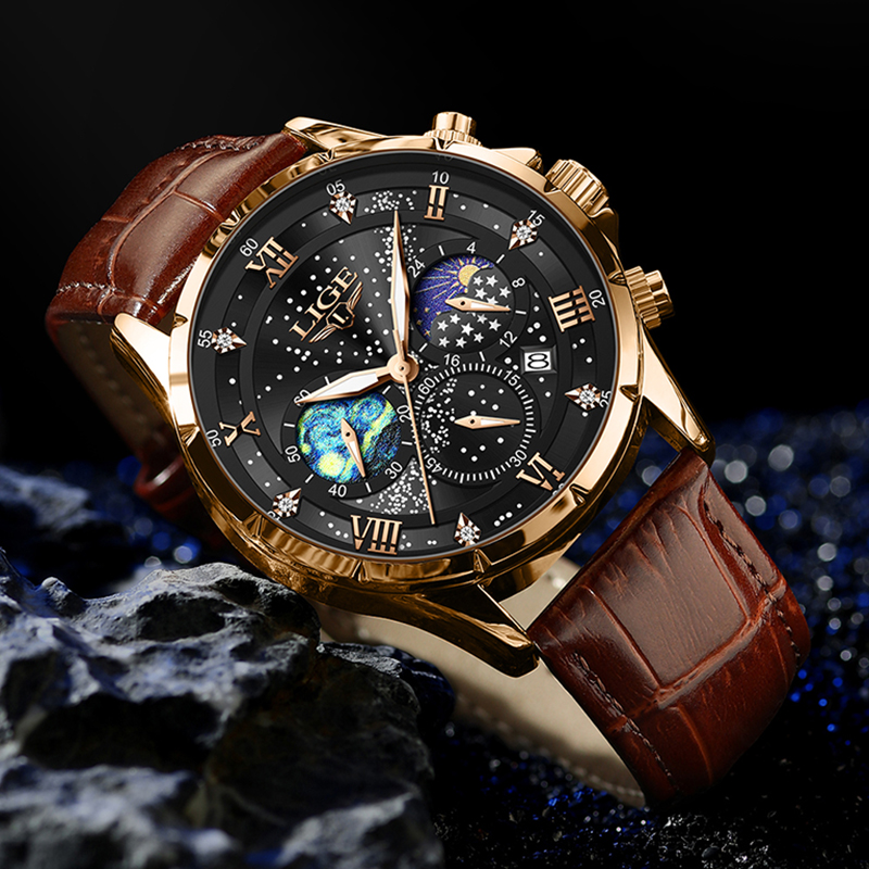 LIGE Jam Tangan Fase Bulan 24  - Smartwatch Army Watches For Men ulasan dan harga
