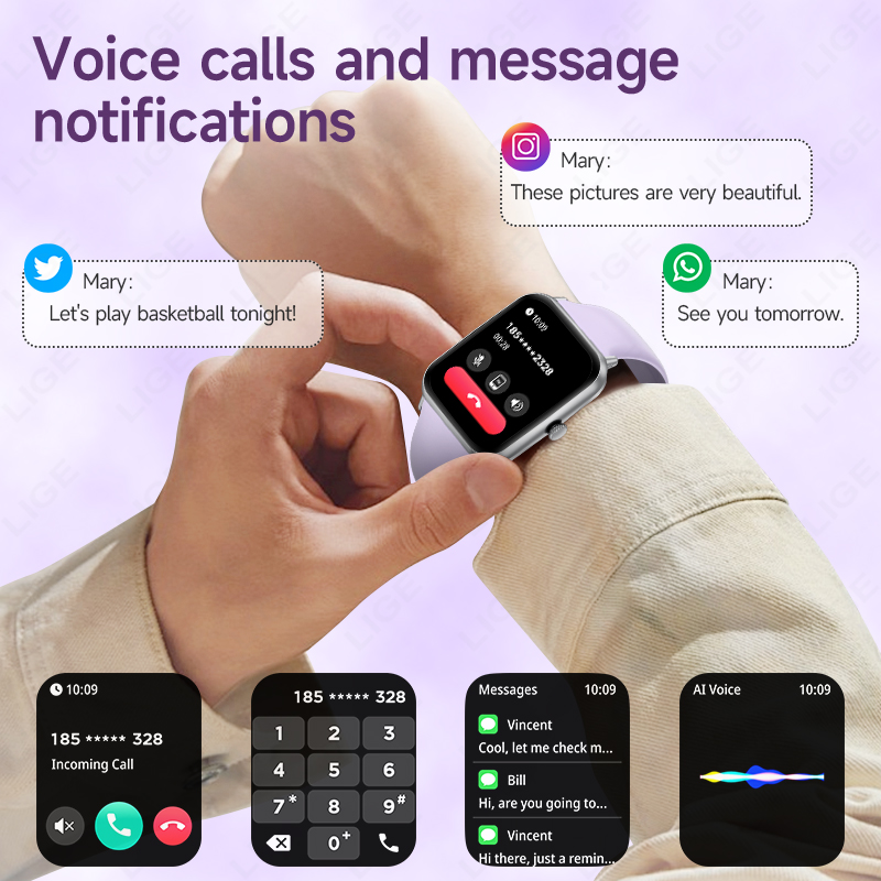 LIGE Jam Tangan Pintar Layar H - Smartwatch New Watches For Women ulasan dan harga