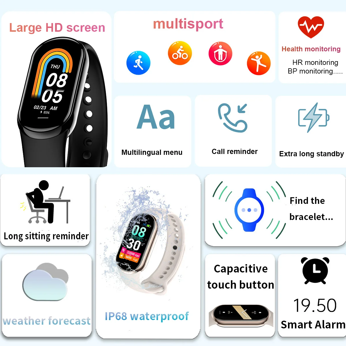 Jam Tangan Pintar M8 Band Keci - Smartwatch New Watches For Women ulasan dan harga