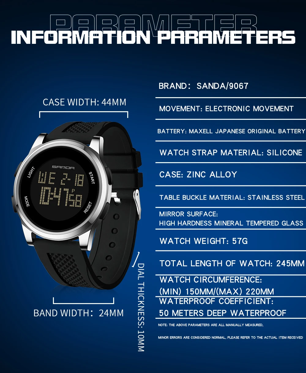 SANDA 9067 Jam Tangan Digital  - Smartwatch Army Watches For Men ulasan dan harga