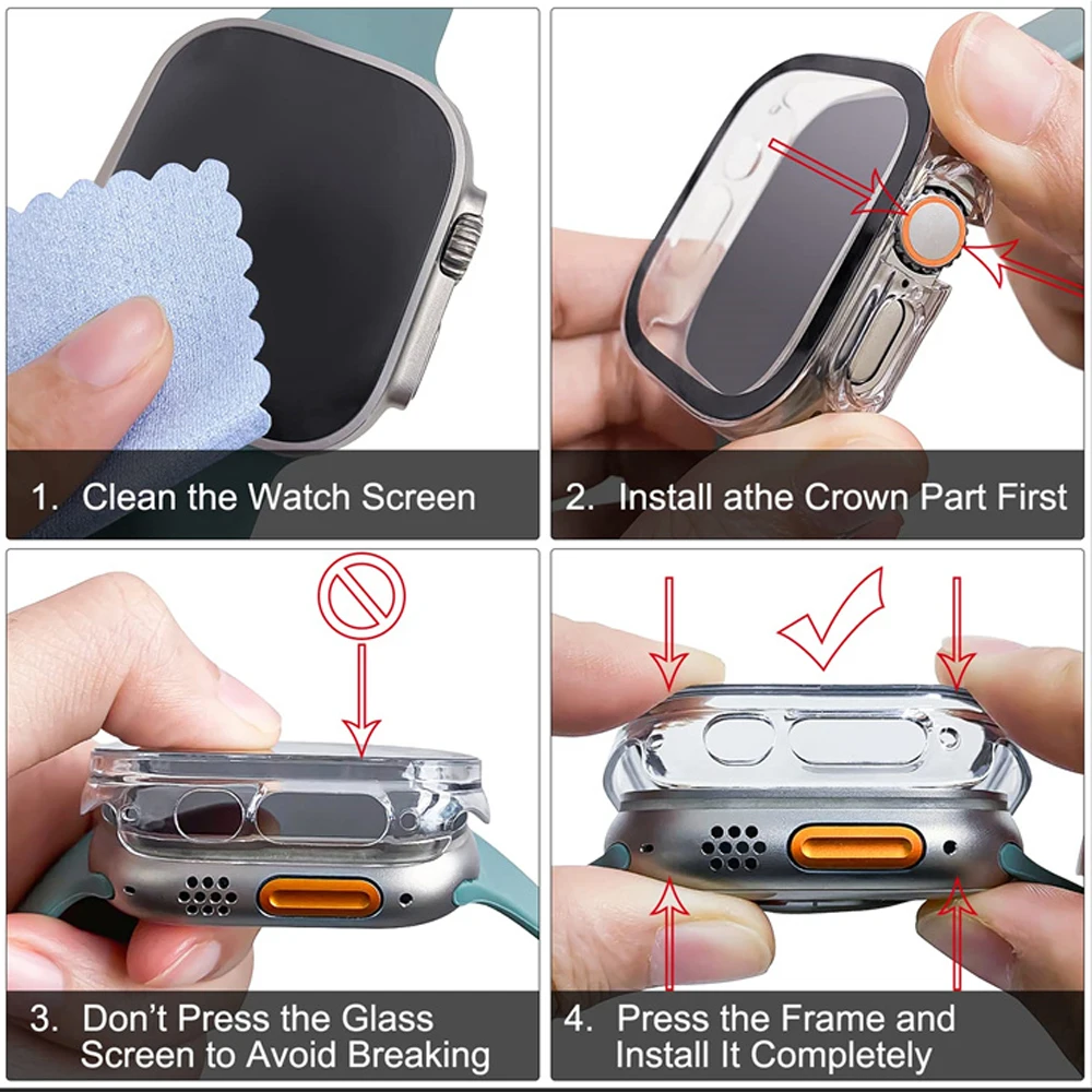 Kaca + casing untuk Apple Watc - Smartwatch Luxury Watches ulasan dan harga